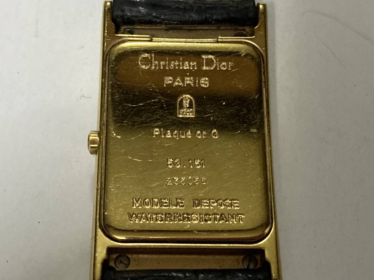 オンラインストアクーポン Christian Dior クリスチャン・ディオール 53.151 腕時計 ゴールド スクエア