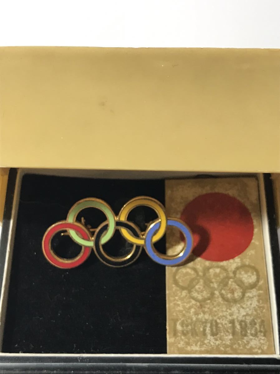 1864 東京オリンピック ピンバッジ IOC オフィシャルデザイン 五輪マーク 非売品 アンティーク_画像3