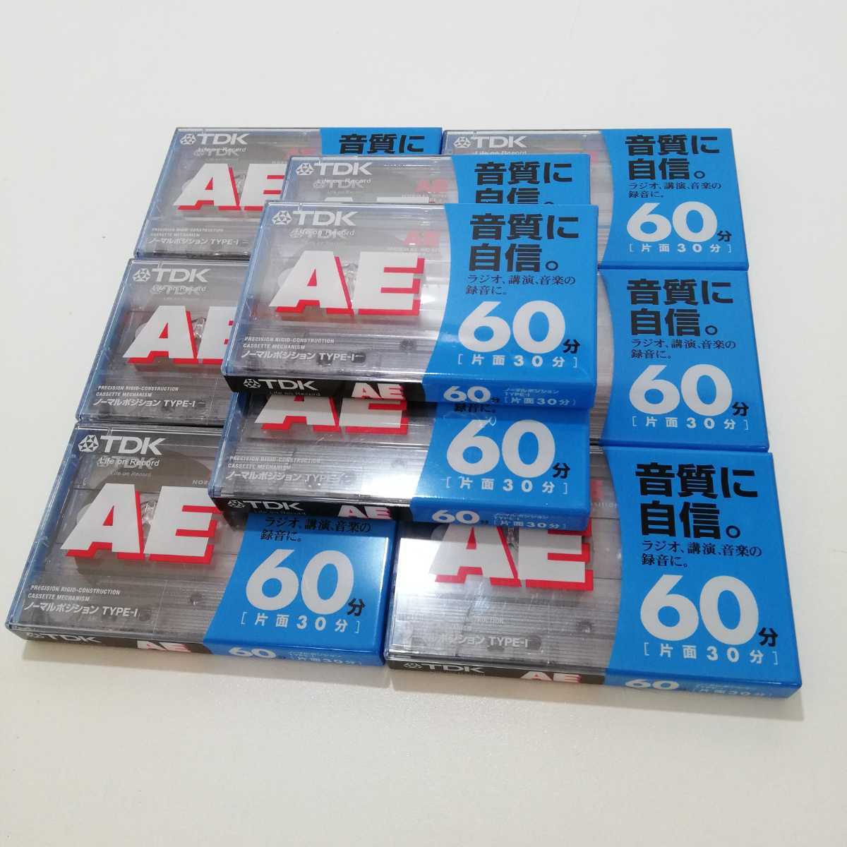 TDK オーディオカセットテープ AE-60G 60分 円高還元 新品未使用 片面30分 9巻 【正規品質保証】