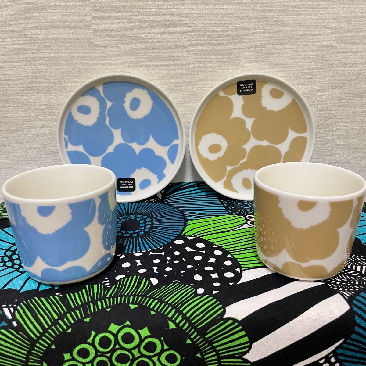 marimekko マリメッコ　 UNIKKO ラウンドプレート＋ラテマグ　新品送料込