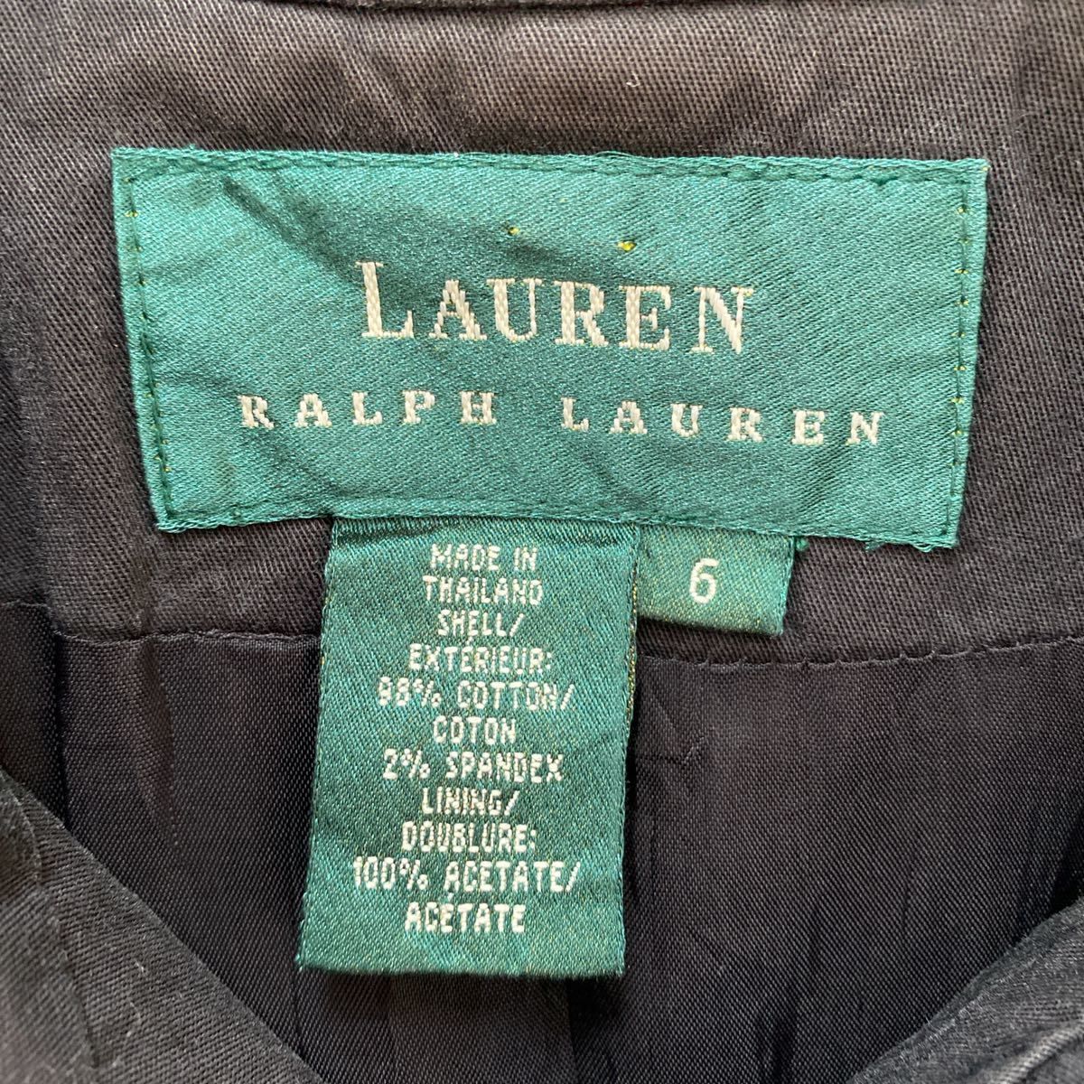 ローレンラルフローレン　シャツジャケット　スタンドカラー　黒色　大きいサイズ　綿　コットンジャケット　LAUREN RALPH LAUREN_画像8