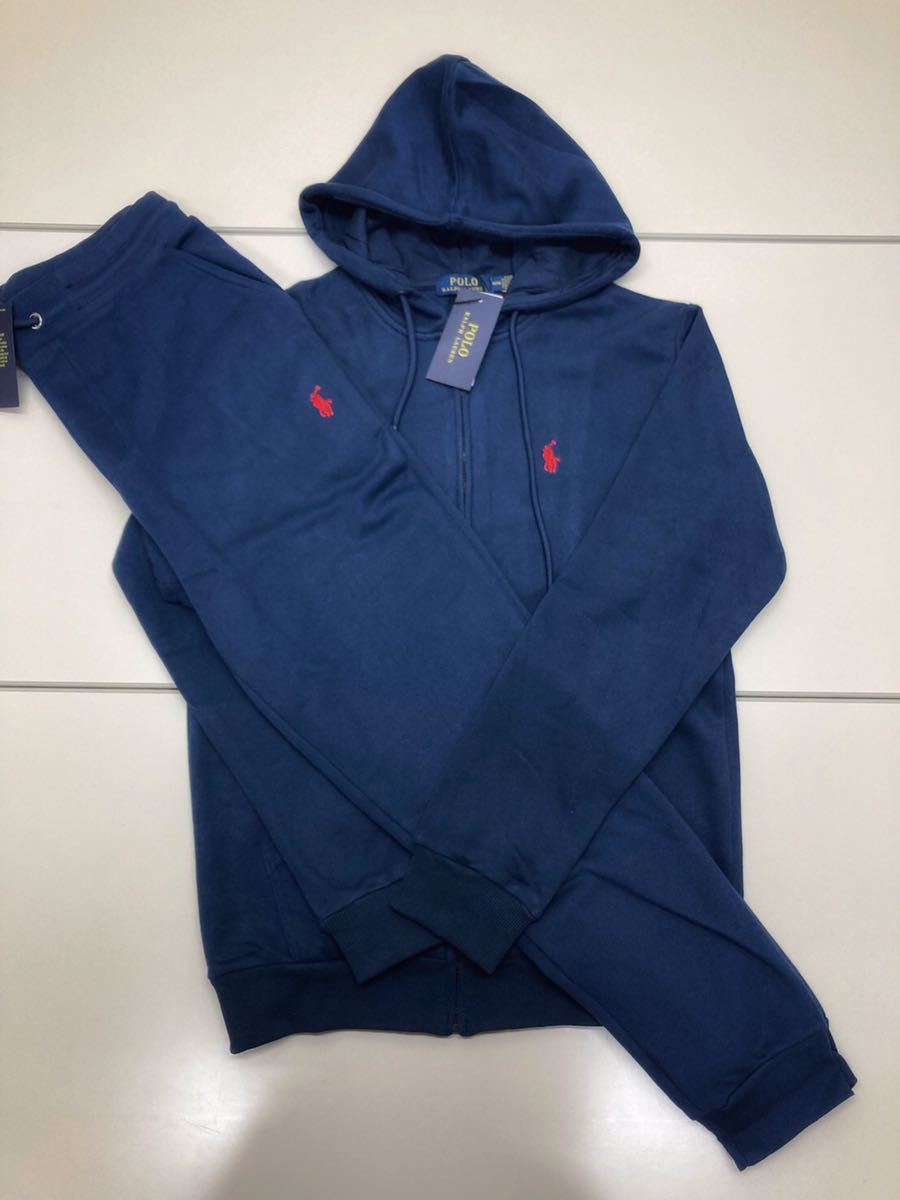 【1円スタート】POLO RALPH LAUREN ポロラルフローレン セットアップ スウェット トレーナー ネイビー 紺色 Mサイズ 女性にも メンズ _画像1