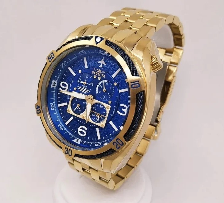 定価約14.7万】INVICTA インビクタ AVIATOR ブルー×ゴールド文字盤