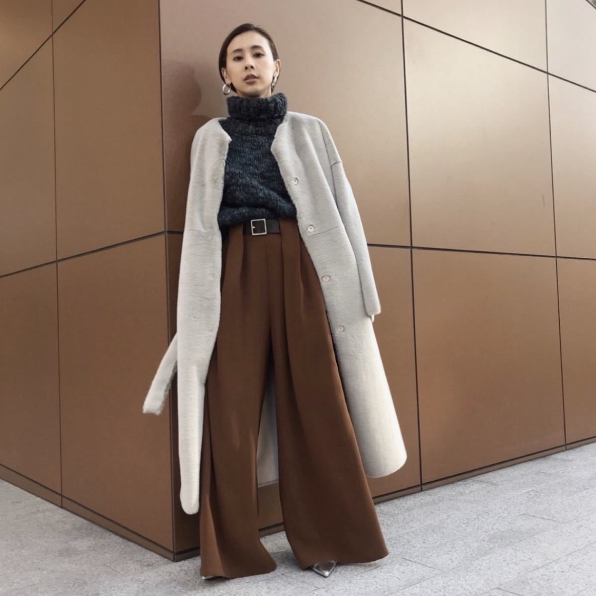Ameri 2WAY SOFT BOA LONG COAT グレージュ コート アメリヴィンテージ