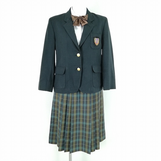 1円 ブレザー チェックスカート リボン 等 上下4点セット 冬物 長袖 女子 学生服 埼玉戸田中学 緑 制服 中古 ランクc Na8753 1円 ブレザー チェックスカート リボン 等 上下4点セット 冬物 長袖 女子 学生服 埼玉戸田中学 緑 制服 中古 ランクc Na8753
