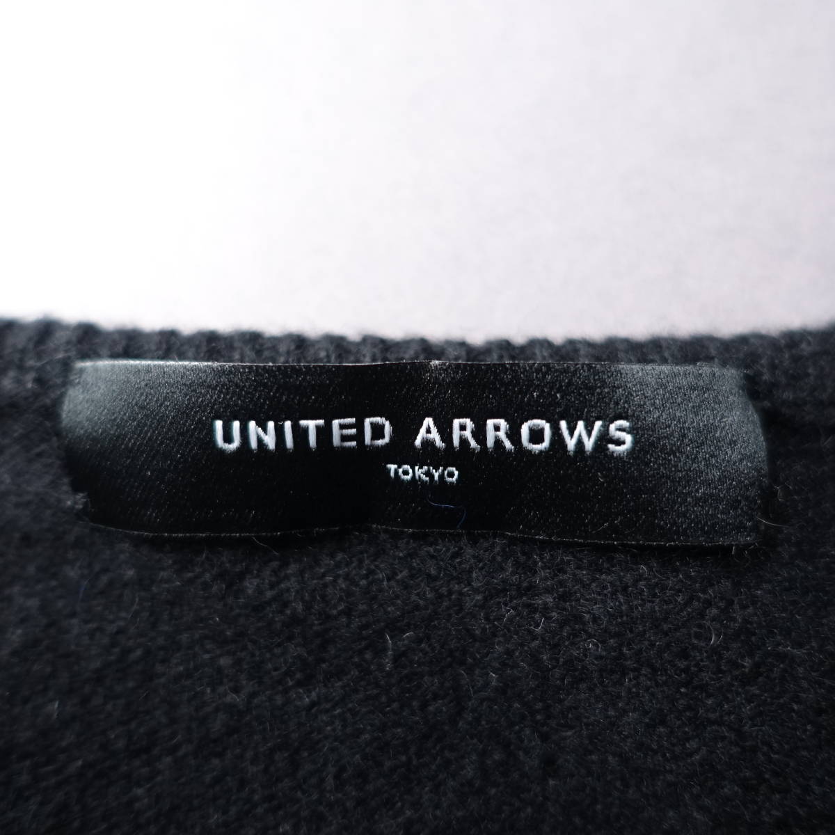 UNITED ARROWS/ユナイテッドアローズ/ウール100%セーター/ブラック/黒/レディースMサイズ相当/ニット/カットソー_画像3