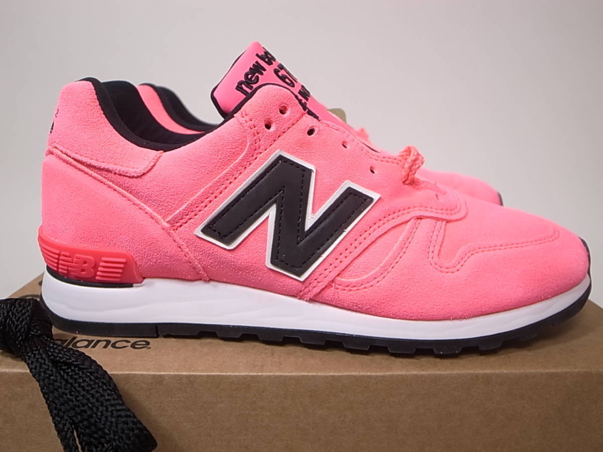 【送料無料 即決】日本未発売 NEW BALANCE UK製 M670NEN 24cm US6新品オールスウェードNEON PINKネオンピンクxブラックVIBRAMソール 英国製_画像2