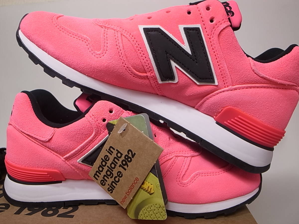 【送料無料 即決】日本未発売 NEW BALANCE UK製 M670NEN 24cm US6新品オールスウェードNEON PINKネオンピンクxブラックVIBRAMソール 英国製_画像5