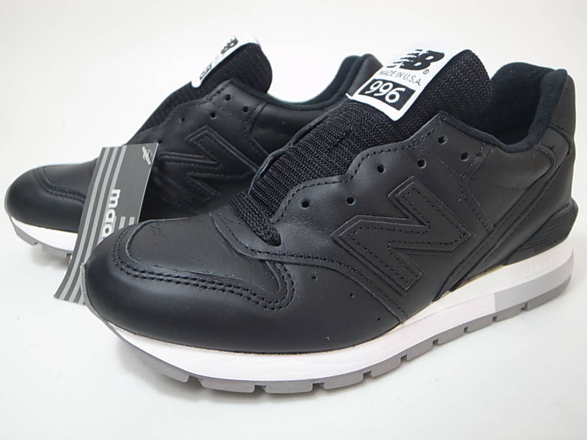 【送料無料 即決】NEW BALANCE USA製 M996MUA 22.5cm US4.5新品ブラック黒 オールスムースレザーBLACK LEATHER 30周年記念 限定 アメリカ製