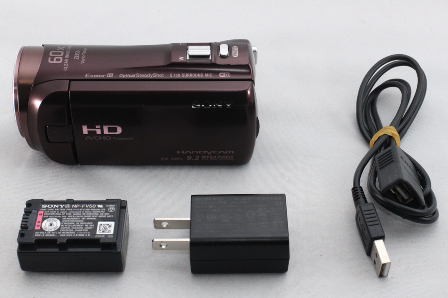 3457- ソニー SONY HDビデオカメラ Handycam HDR-CX480 ボルドー