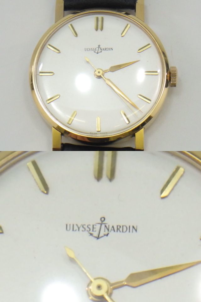 h2A156Z450 m ULYSSE NARDIN Ulysse Nardin K18 750 stamp hand winding men's wristwatch operation goods 