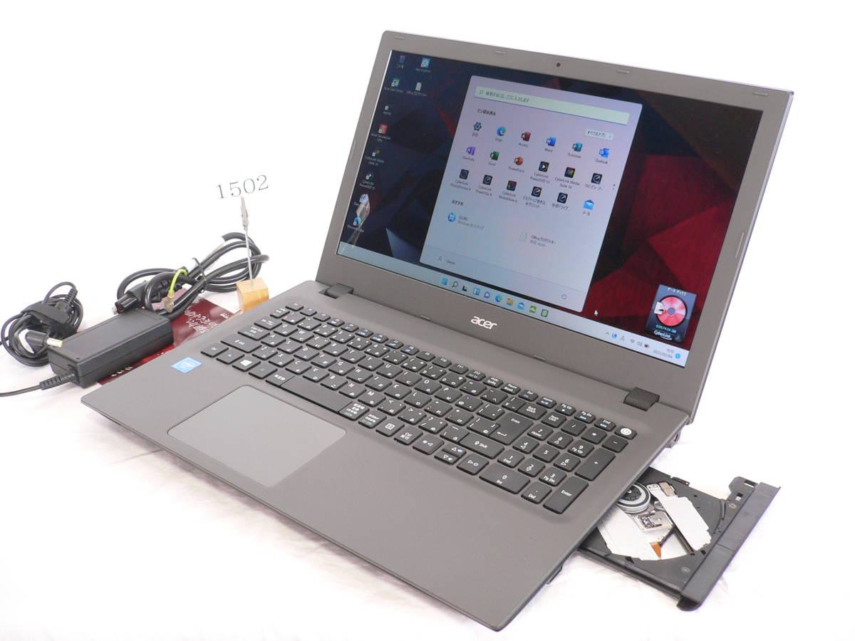 【極超美品】15.6HD(1366x768) エイサー Acer Aspire E5-532-A14D/k Cele-Max2.16GHz Win11Pro/HDD500G/MEM4G/Office2021Pro/Sマルチ即使_2021年11月リリースWin11Pro正規版搭載