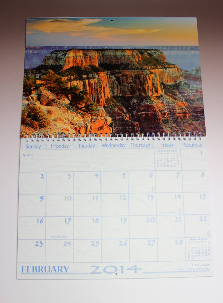 グランドキャニオン 2014 壁掛けカレンダー【中古 未使用】USA アメリカ 国立公園 世界遺産 Smith-Southwestern 風景写真 ポスター_画像3
