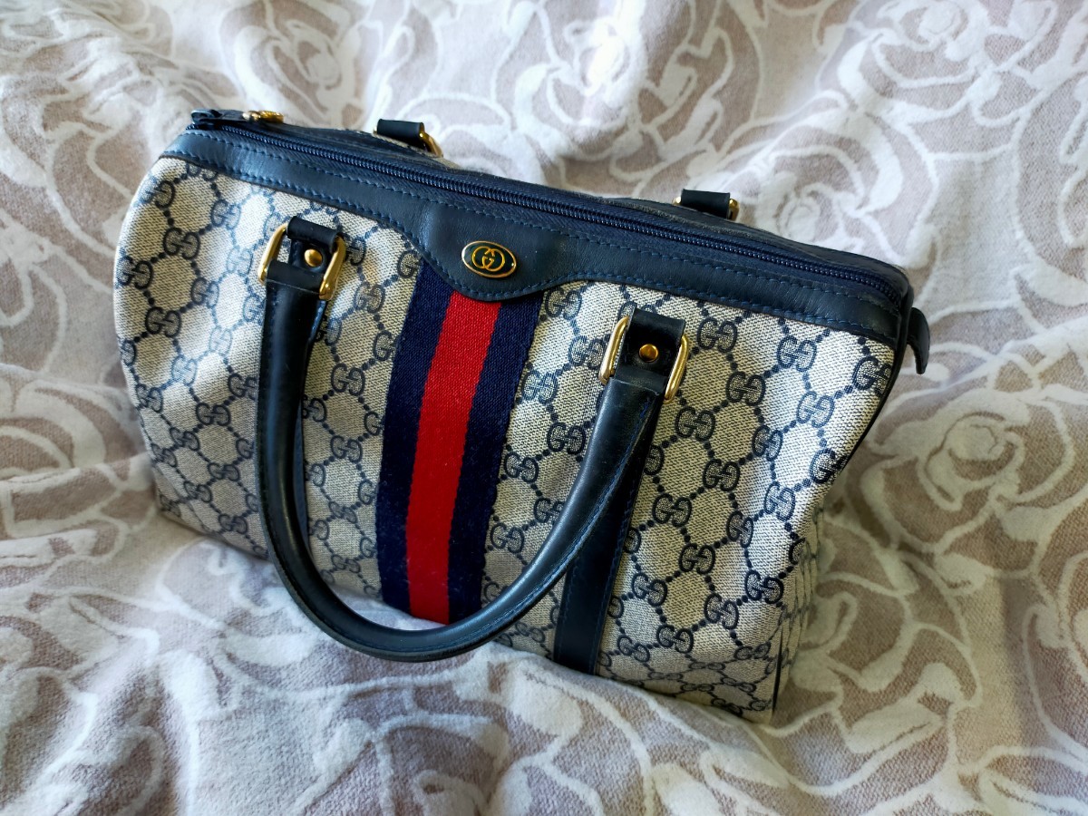 Gucci（グッチ）☆オールドグッチ ボストンバック 紺-