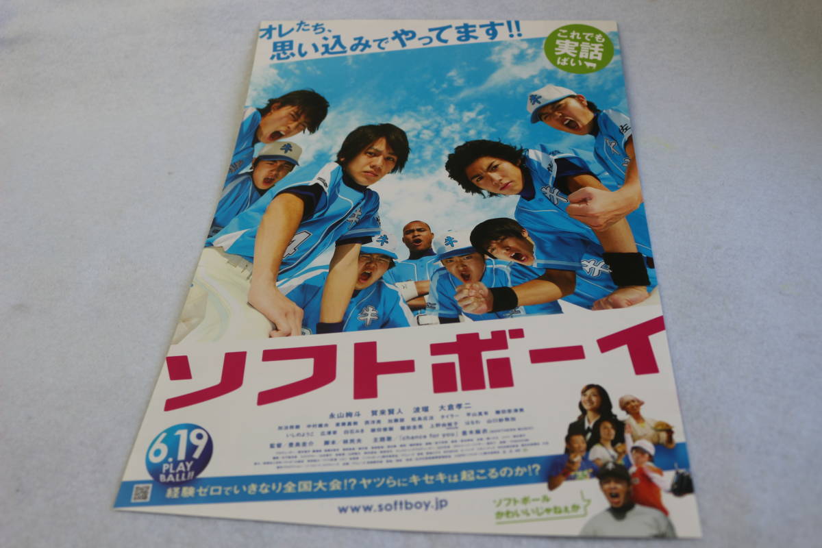 映画チラシ『ソフトボーイ』永山絢斗・賀来賢人・波瑠・大倉孝二_画像1