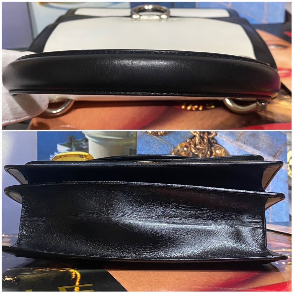 激レア 希少 VINTAGE OLD CELINE バイカラー ダブルフラップ 激レア 希少 VINTAGE OLD CELINE バイカラー ダブルフラップ