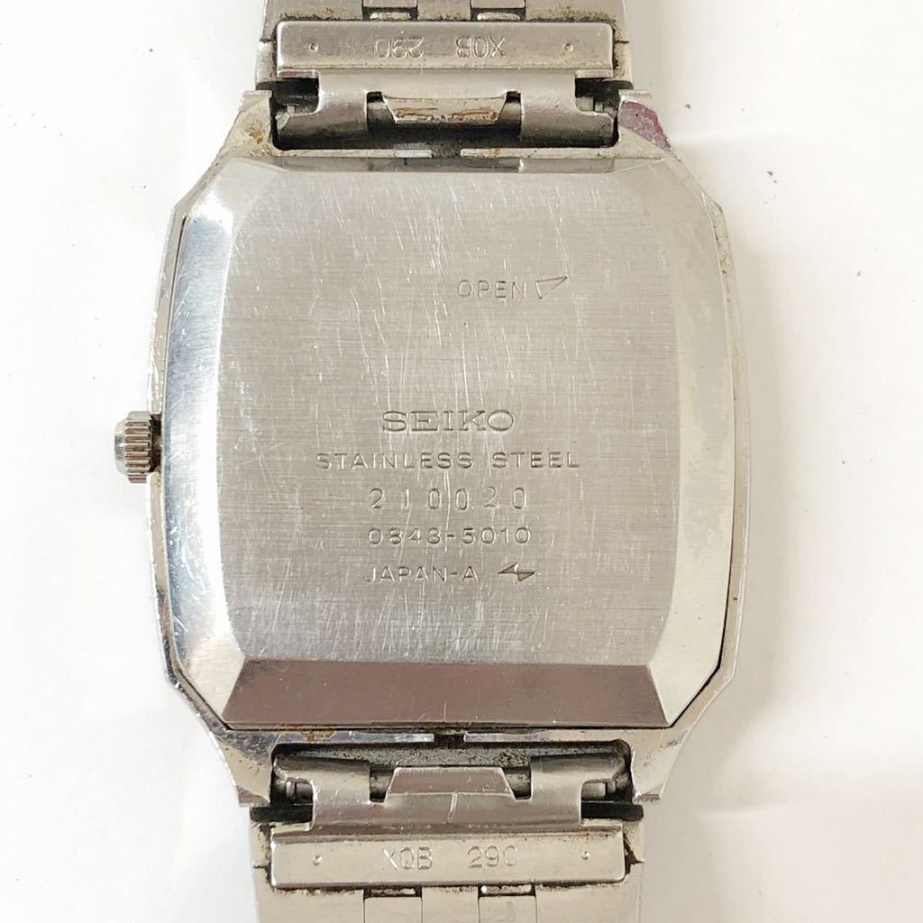 c) 可動品 SEIKO セイコー 0843-5010 QUARTZ クォーツ メンズ腕時計 デイデイト スクエア ヴィンテージ 希少品 H22-64-1_画像8