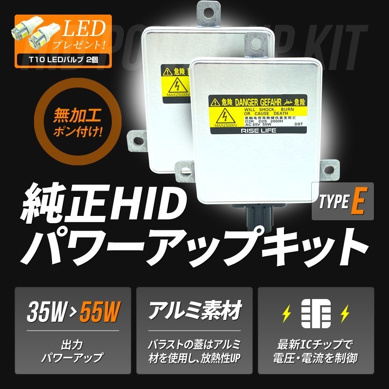 55W化 ◇ シビック セダン / FD1 / FD2 / FD3 光量アップ D2R 純正バラスト パワーアップ HIDキット