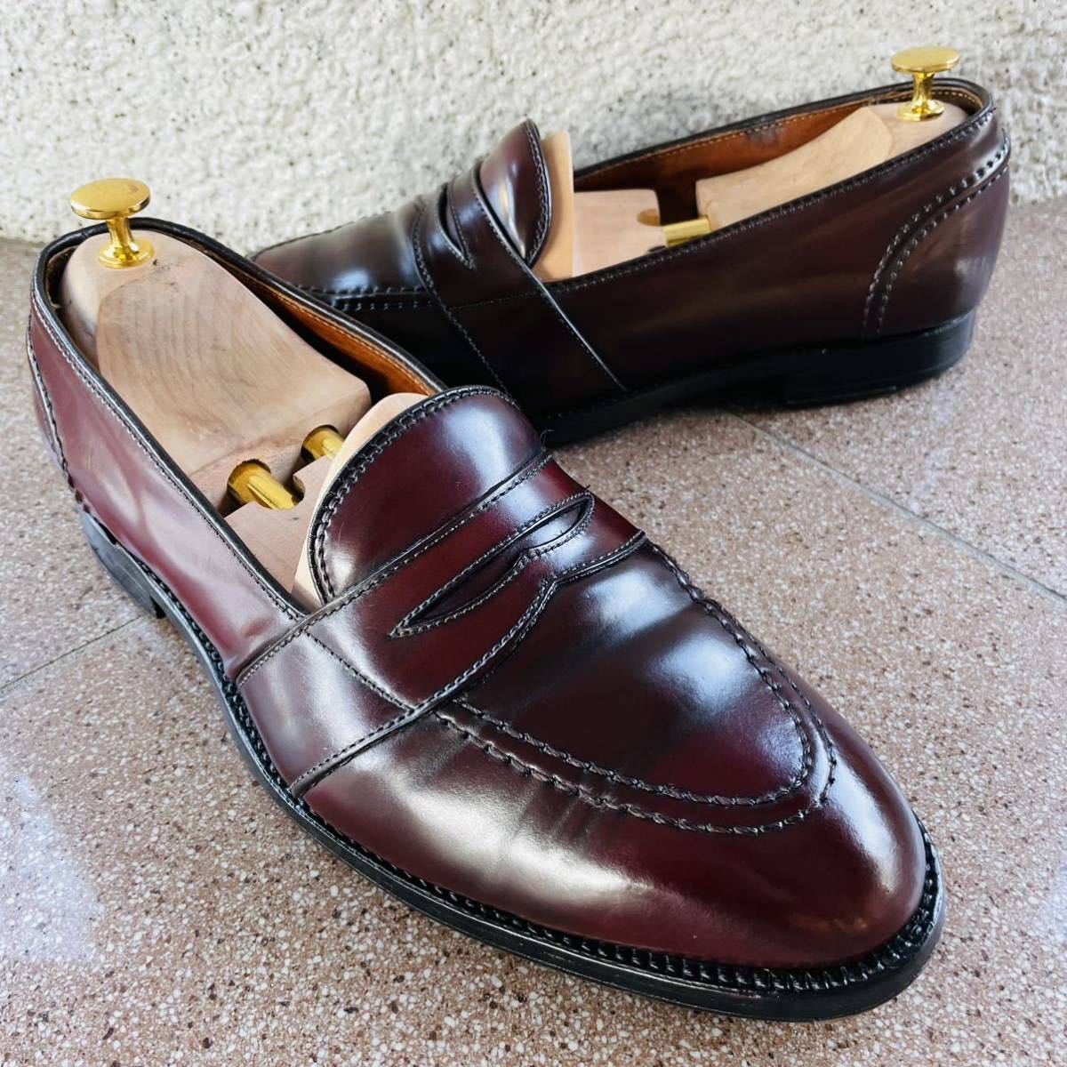 Alden オールデン コードバン 684 フルストラップローファー 27.5cm US9.5 バーガンディ 赤茶 ビジネスシューズ 革靴