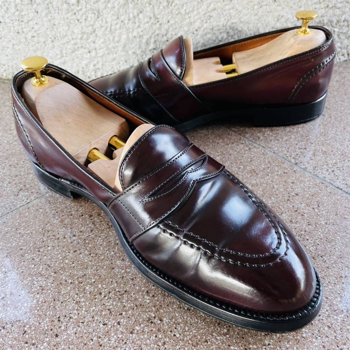 Alden オールデン コードバン 684 フルストラップローファー 27.5cm US9.5 バーガンディ 赤茶 ビジネスシューズ 革靴