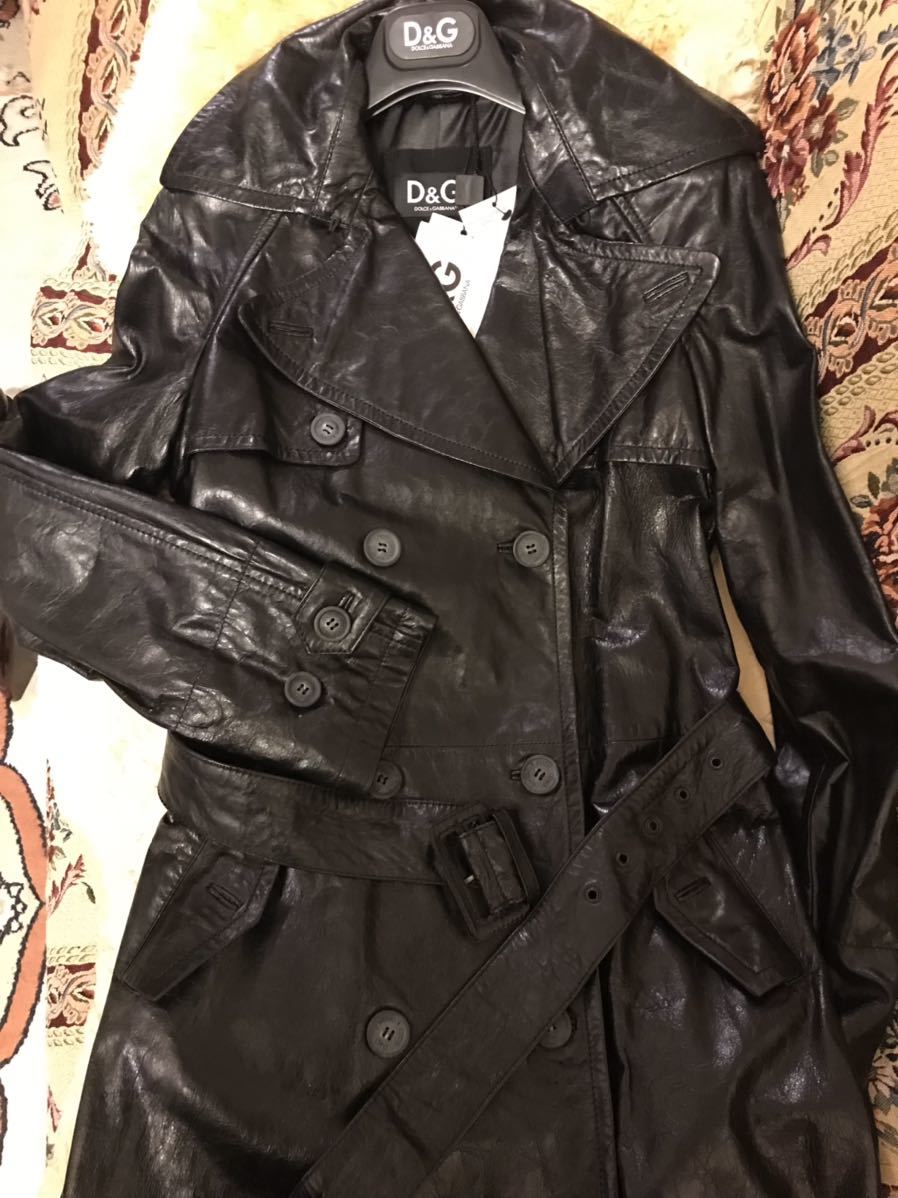 希少高級新品タグ付正規品ドルチェガッバーナDOLCE&GABBANA黒トレンチ