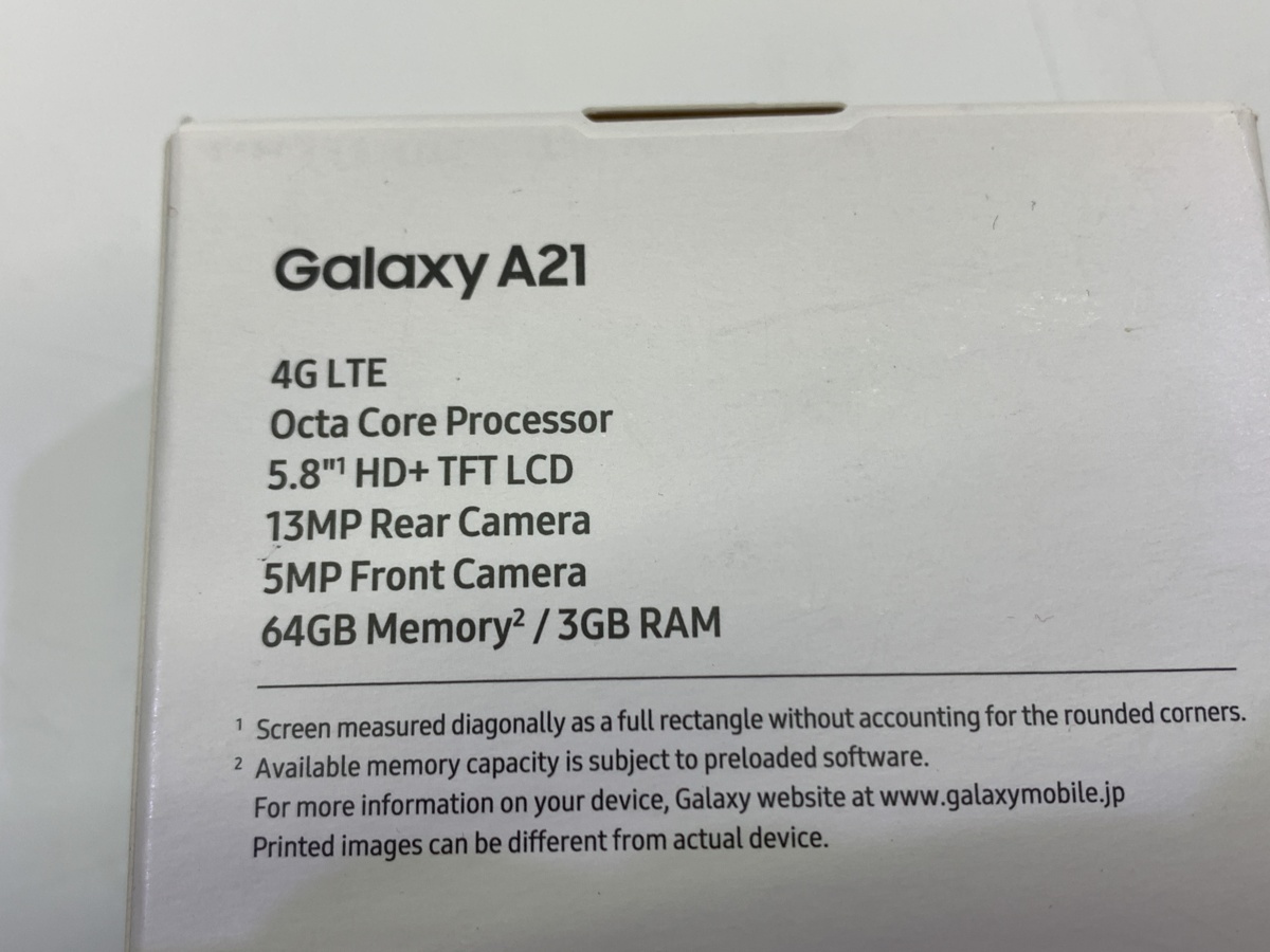 (04y7585) docomo/ドコモ Galaxy A21/スマホ [SC-42A] ギャラクシー/ブラック/利用制限○ 未使用品_画像5