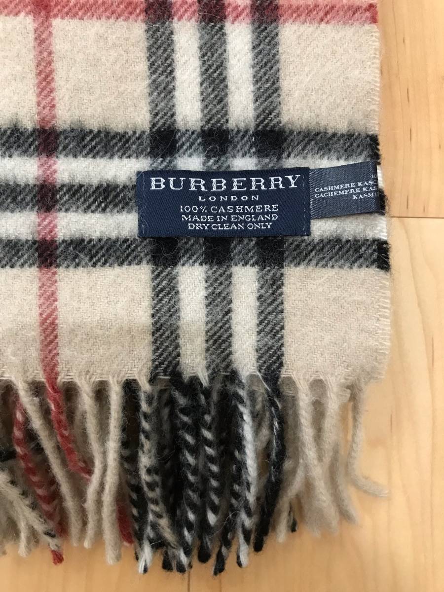 在庫限り】 BURBERRY LONDON バーバリーカシミヤ100%チェック柄