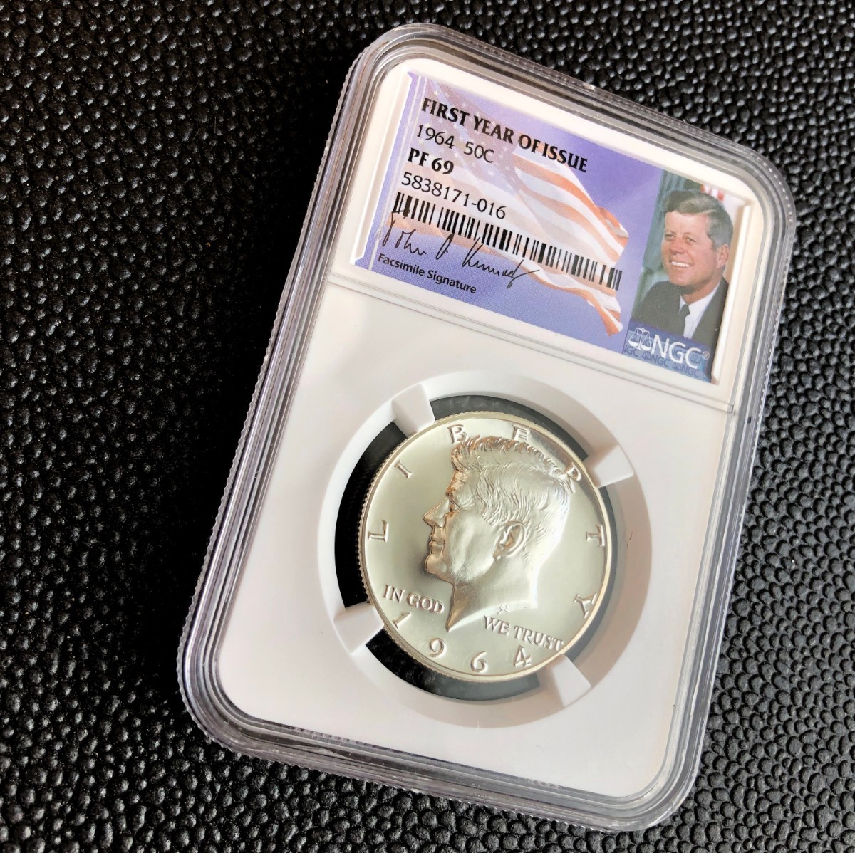 準最高鑑定】1964年 アメリカ ケネディ大統領 50セント銀貨 初年度発行