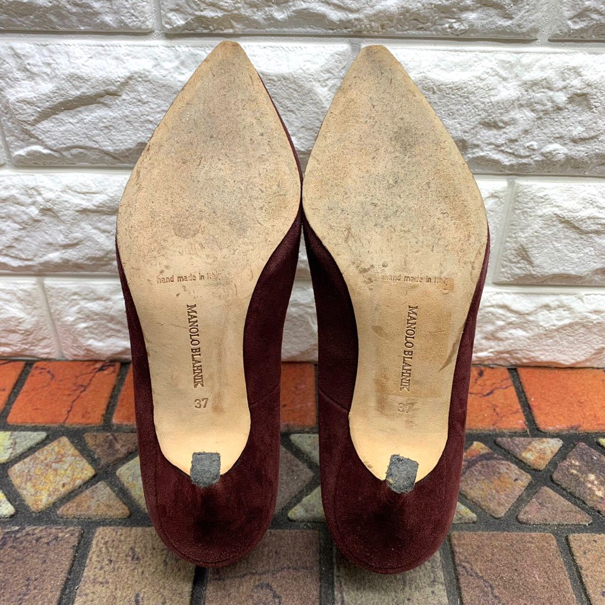 MANOLO BLAHNIK マノロブラニク パンプス スエード ヒール 37 24.0cm