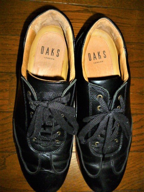 即決・送料込み★DAKS LONDON ダックス★美品・本革 レザー レースアップ スニーカー DA4302★黒 26.5㎝ 英国王室御用達_画像2