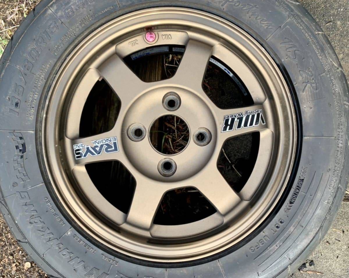 Rays Volk racing te37 13inch 6j +38 ブロンズ pcd100 4h 2本 廃版