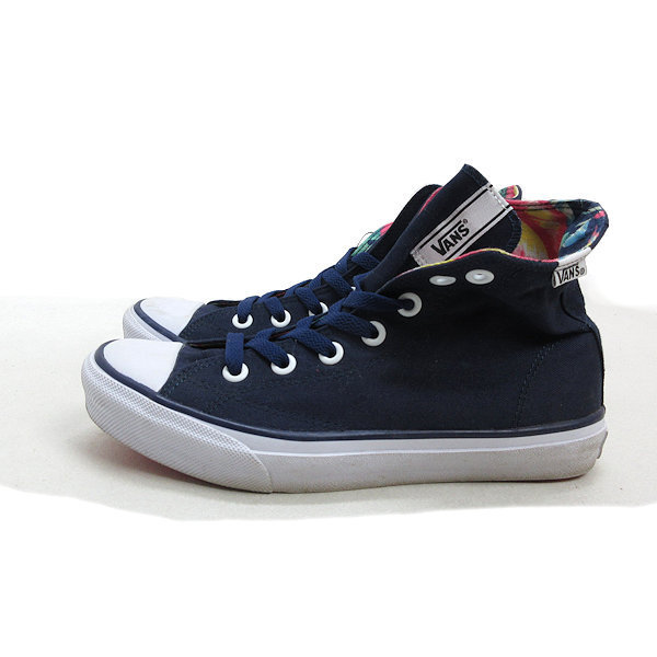 s■【24cm】バンズ/VANS 花柄 クラシックスクール ハイ V66MOHARA キャンバス■紺/LADIES/6【中古】_画像1