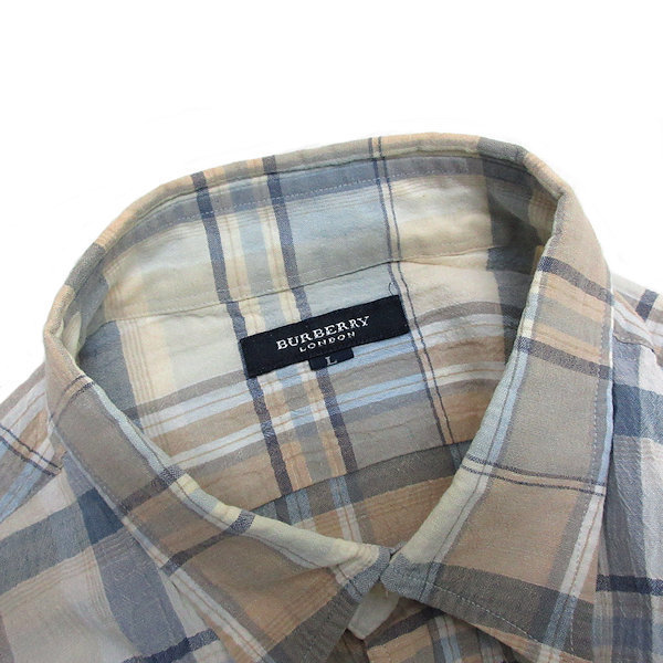 y■バーバリーロンドン/BURBERRY LONDON 半袖レーヨンシャツ【メンズL】MENSレトロ/41【中古】_画像2