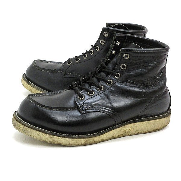 T■【US7 D】レッドウイング/RED WING 8130モックトゥ セッターブーツ■黒MENS羽タグ2008年製_画像1