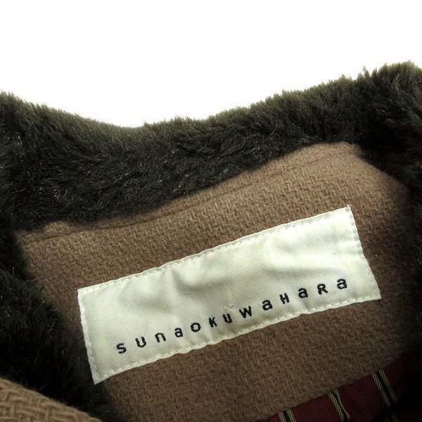 * Sunao Kuwahara /SUNAOKUWAHARA шерстяное пальто полупальто "даффл коут" [S] бежевый LADIES