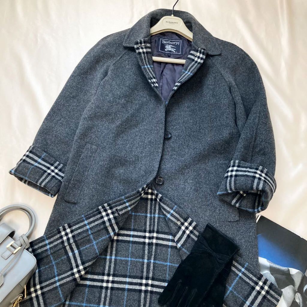 超美品◇バーバリー BURBERRY M相当/38程度 極上カシミヤウール