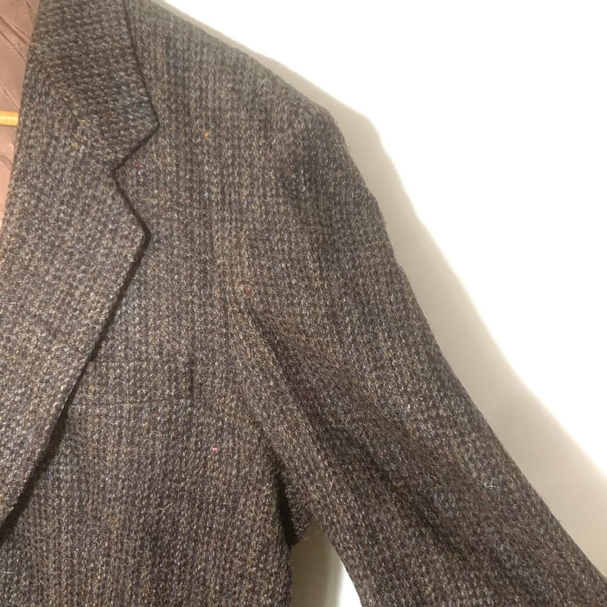 ■ビンテージ カナダ製 ハリスツイード Harris Tweed × SEARS 2ボタン ウール テーラードジャケット 古着 英国 アメカジ■_画像4