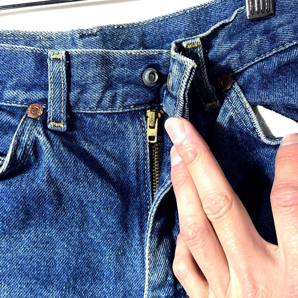■子供用 70s 70年代 USA製 ビンテージ Lee リー RIDERS ライダース 520-0147 SLIM スリム ストレート デニムパンツ 古着 アメカジ 12■_画像4