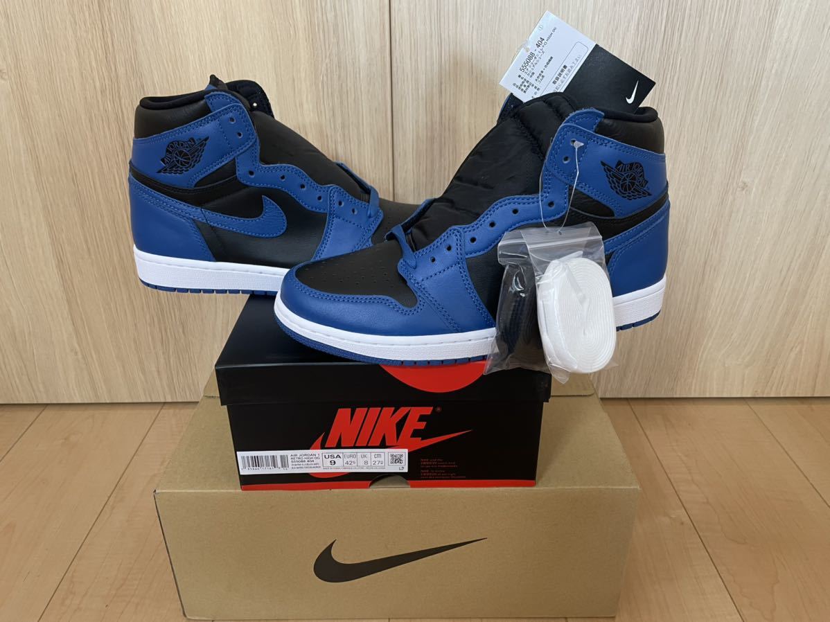 NIKE AIR JORDAN 1 RETRO HIGH OG DARK MARINA BLUE US9/27cm 2022/2/5発売 SNKRS購入 国内正規 新品未使用黒タグ付 ナイキ エアジョーダン