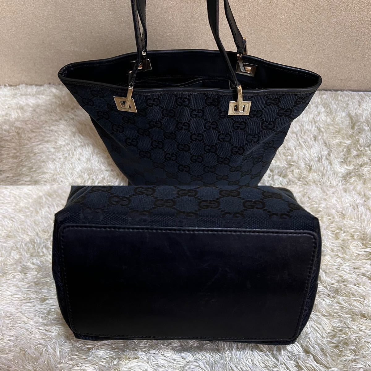 1円 美品 GUCCI グッチ ハンドバッグ トートバッグ gg柄 キャンバス