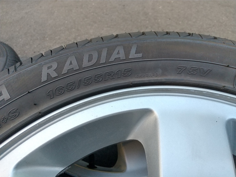 『psi』 スズキ純正 15インチ × 4.5J +50 4穴 PCD100 アルミ ＆ KENDA KOMET PLUS KR23A 165/55R15 ラジアルタイヤ4本セット 2020年_画像8