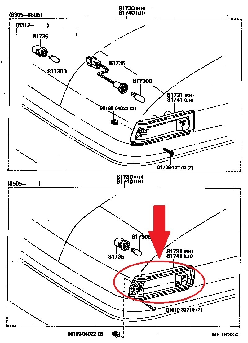トヨタ純正部品【サイドウィンカーレンズ ・左右セット】※ AE86