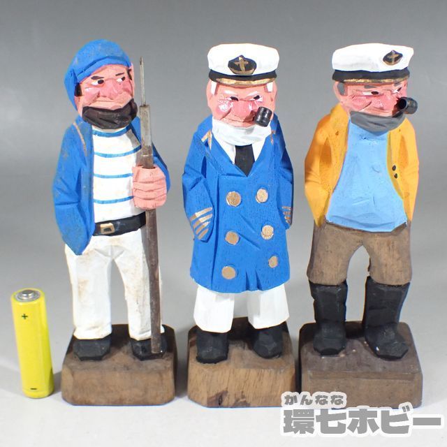 ヤフオク! - Ka37◇当時物 マドロス人形 木彫り 船長 船員 まとめ...