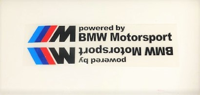 限定品　約１９６ｍｍ×約２４ｍｍ　右左セット　///M powered by ＢＭＷ　Motorsport　 　黒系ステッカー_画像1