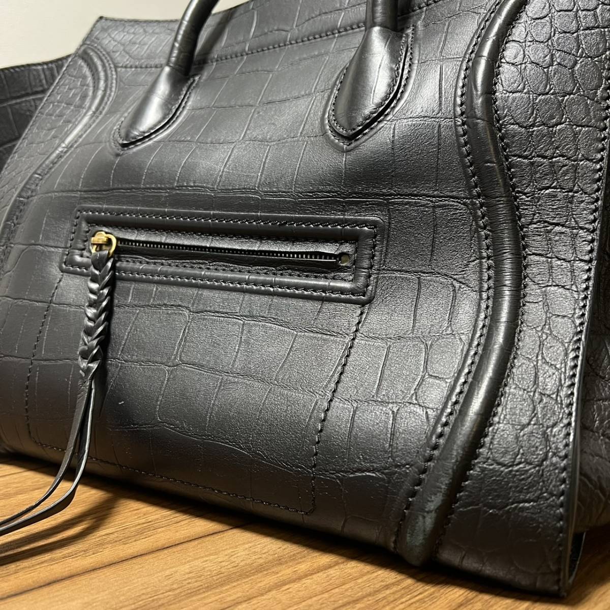 最終値下げ☆クロコ型押し☆程度良好☆セリーヌ CELINE ラゲージ 最終値下げ☆クロコ型押し☆程度良好☆セリーヌ CELINE ラゲージ