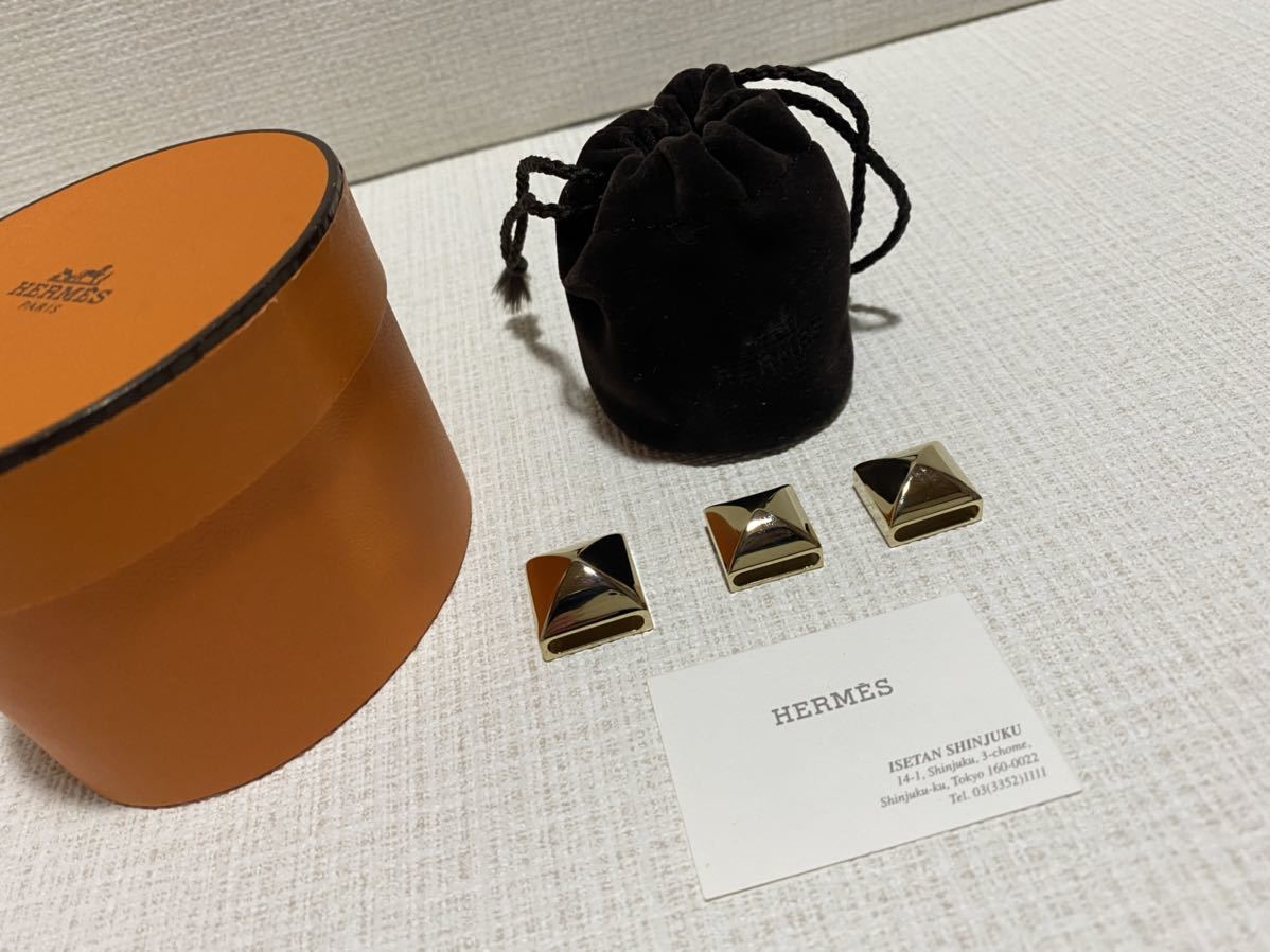 新品☆HERMESエルメスメドールツイリースカーフリング大小3個セット