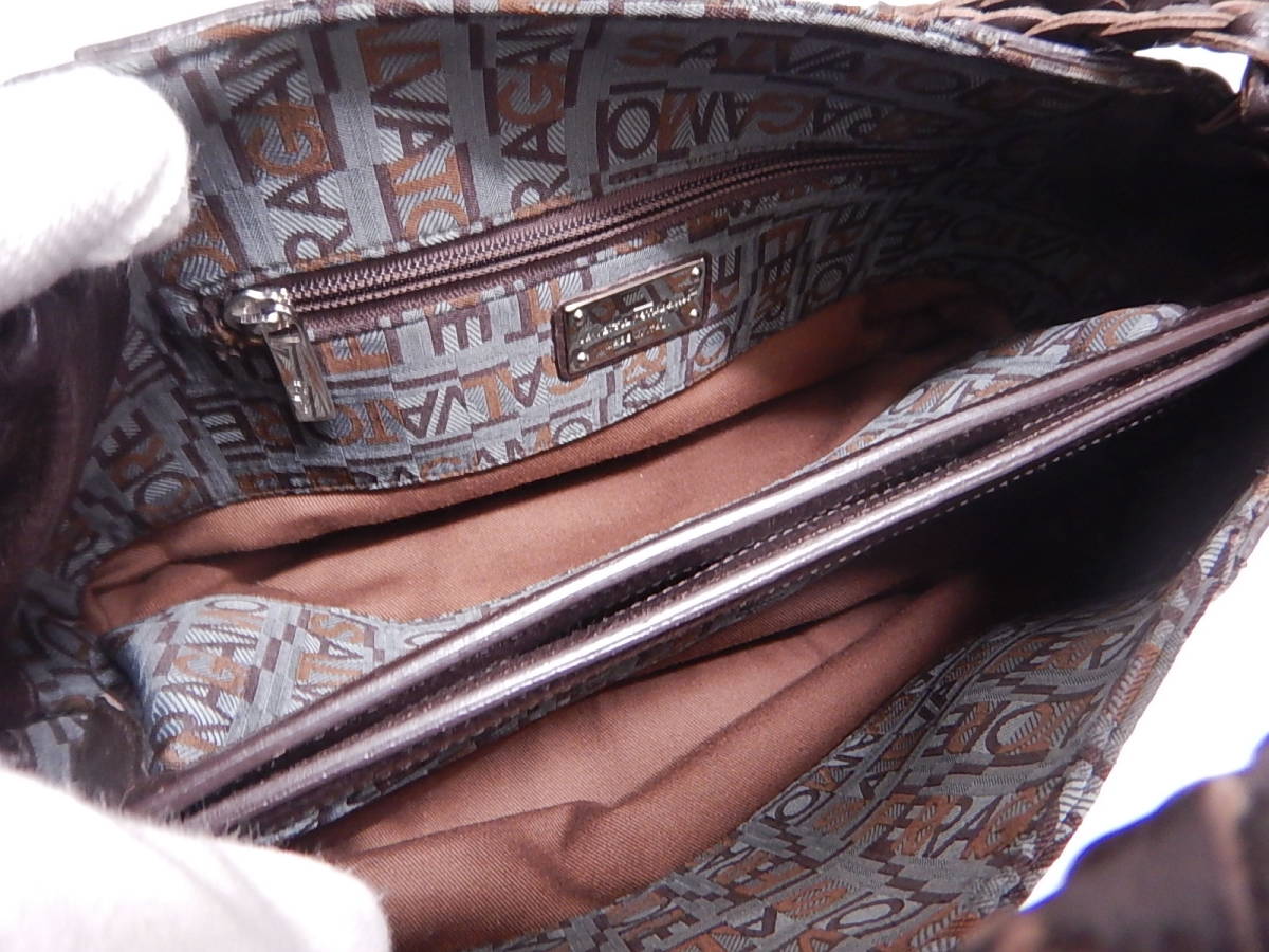 □Salvatore Ferragamo サルヴァトーレフェラガモ レザー キャンバス ...