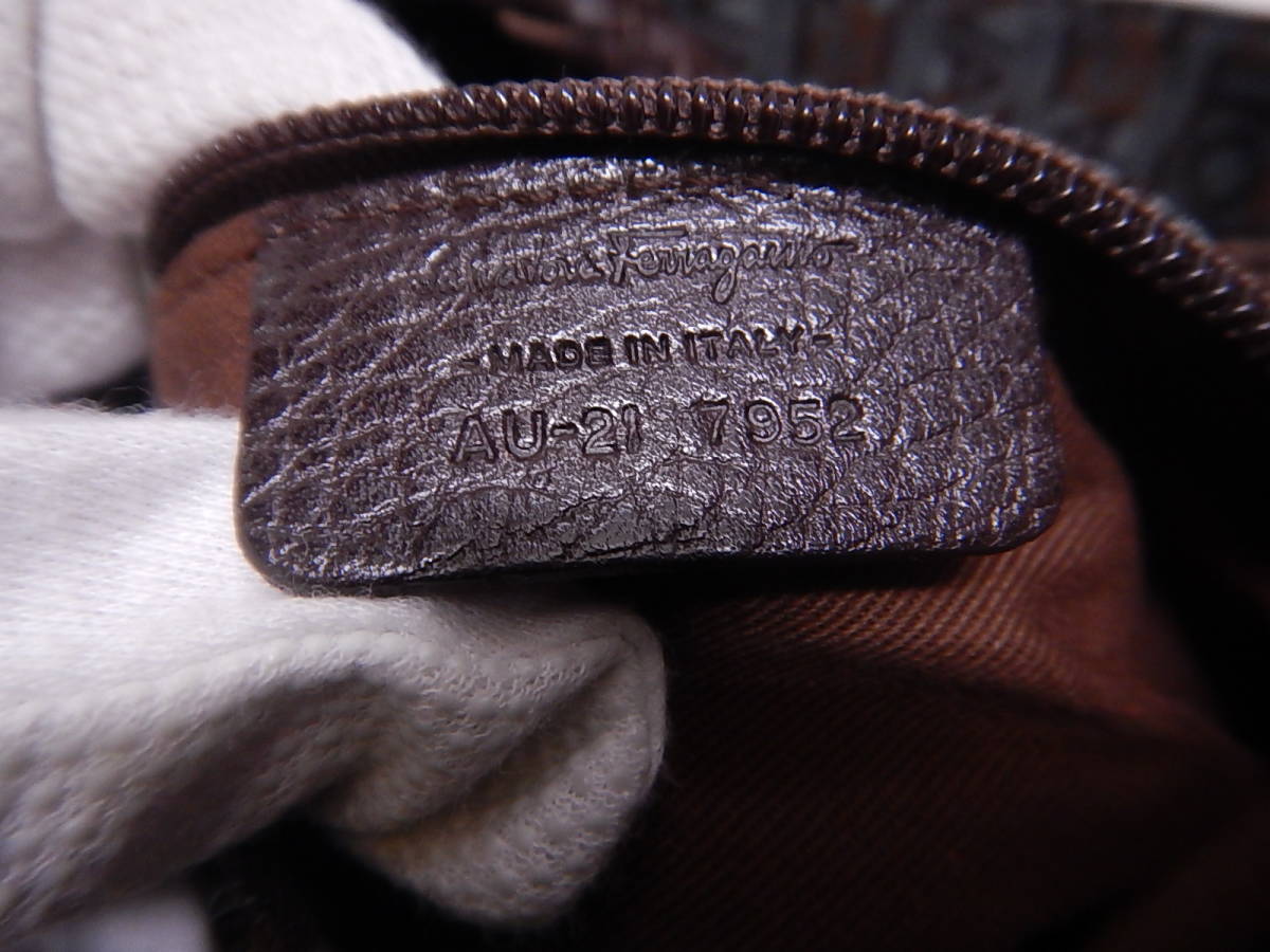 □Salvatore Ferragamo サルヴァトーレフェラガモ レザー キャンバス ...