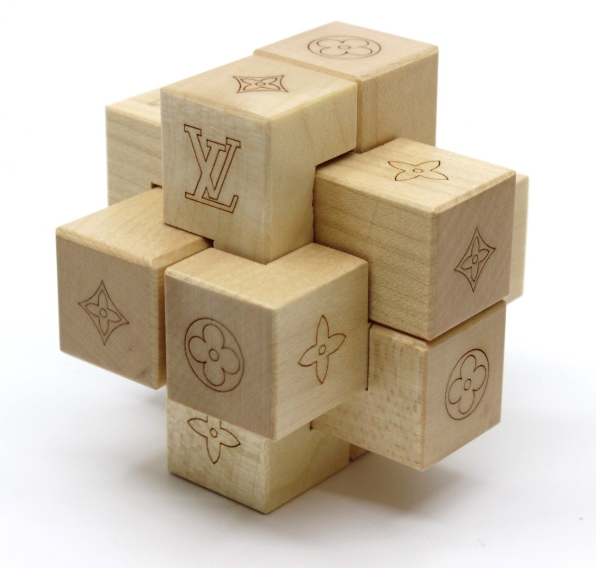 ルイヴィトン 木製 立体 パズル パテキ 積み木 ウッド 非売品 ノベルティ 限定 オブジェ 置物 箱 コレクション 