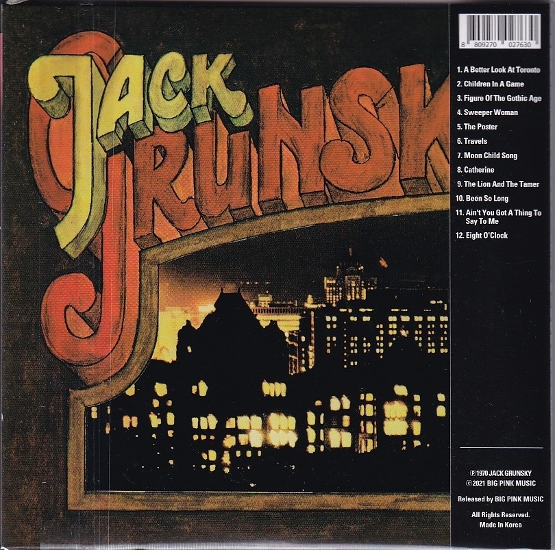 【新品CD】 Jack Grunsky / Toronto_画像2